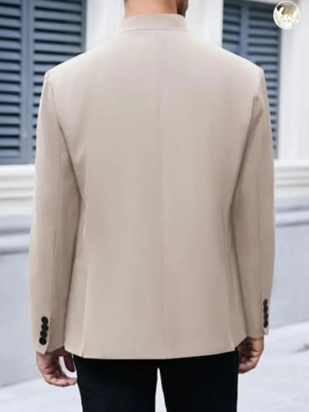 Mandarin Collar Suit Blazer Jacket Lightweight Lined Business Sport Coat